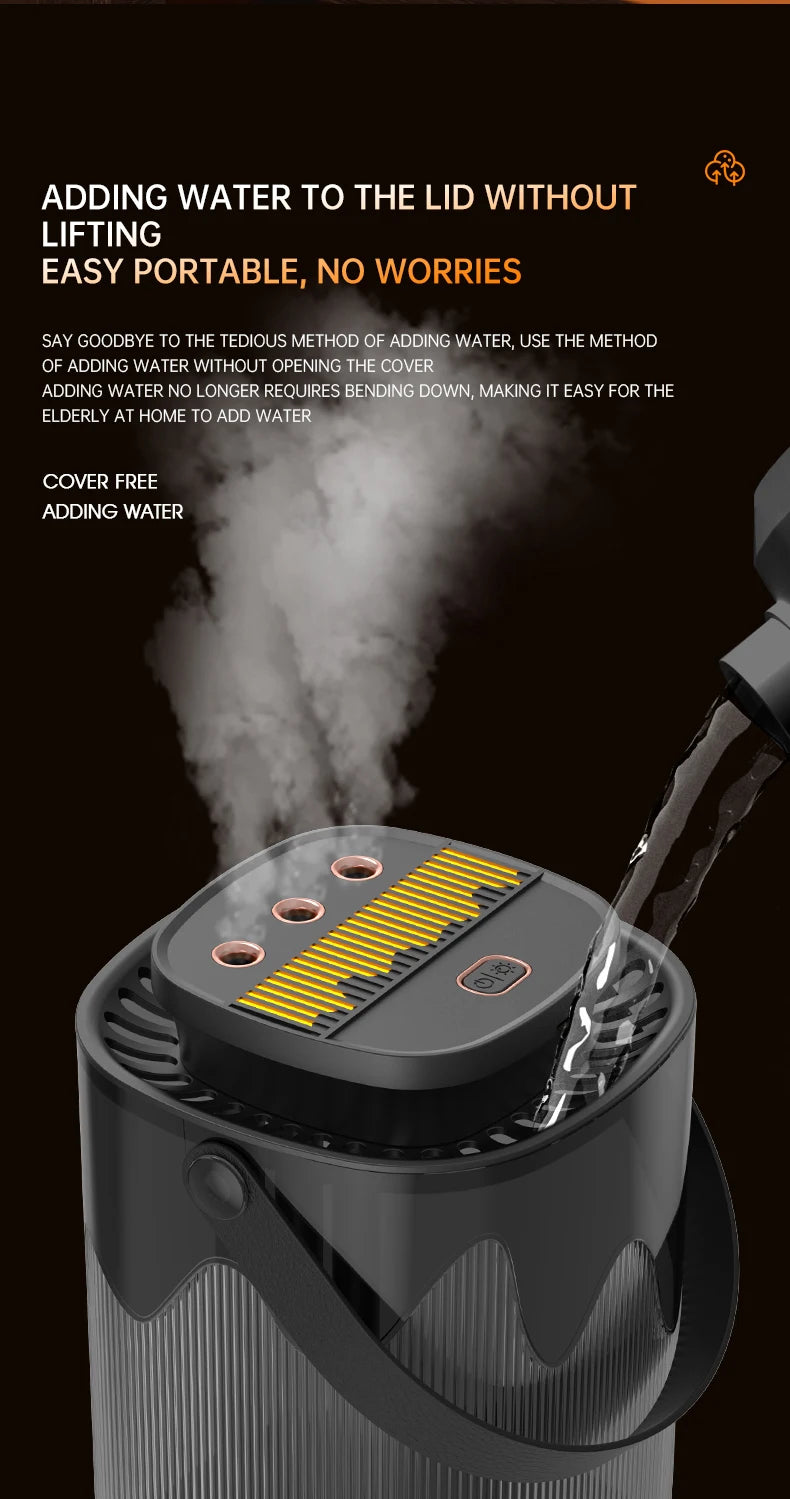 New Creative Humidifier Household Atomizer 3L Large Capacity Three Jet USB Silent Desktop Bedroom Dormitory Office Night Light