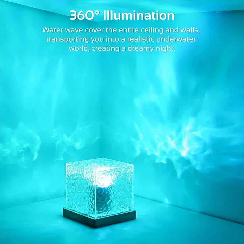 Ocean Wave Projector Light 16 Colors Midnight Aura Aurora Glow Lamp Home Office Bar Restaurant Underwater Projector Night Light