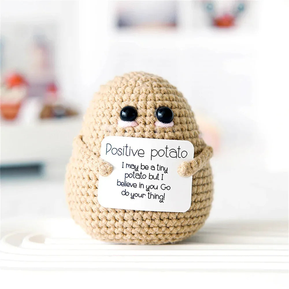 Handmade Positive Big Butt Potatoes Doll With Card Home Decoration Knitting Potato Doll Ornament Room Decor Christams Party Gift