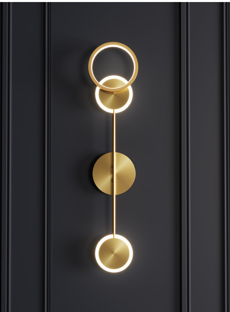 Modern Wall Sconce Light Fixture Indoor Lighting Bedside Lamp Led Home Decor Corridor Bedroom Living Room Acrylic Art Round gold