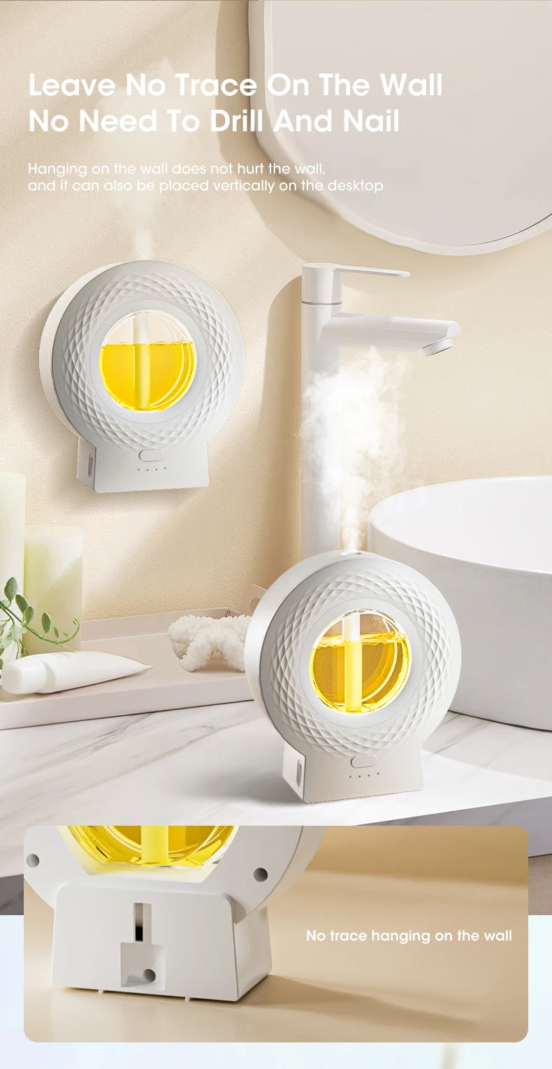Oil Aromatherapy Machine USB Smart Air Purifying Diffuser ToiletDeodorization Fragrance Wall-mounted Humidifier 4Gear Adjustment
