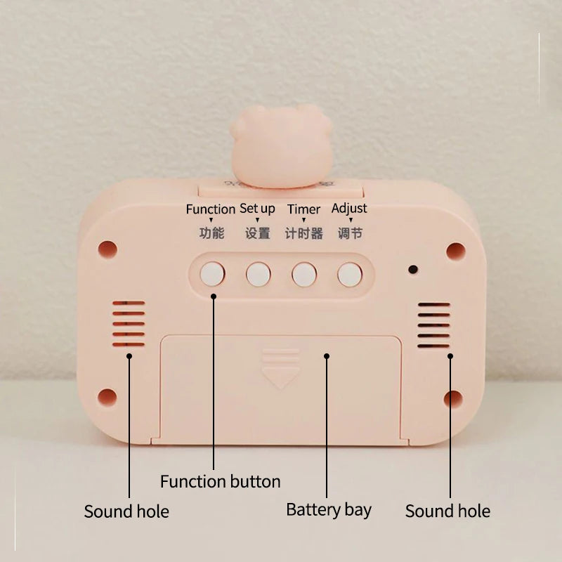 Cartoon Led Alarm Clock Multifunctional Upright Electronic Digital Screen Desktop Clock For Home Office Table Bedroom Decor