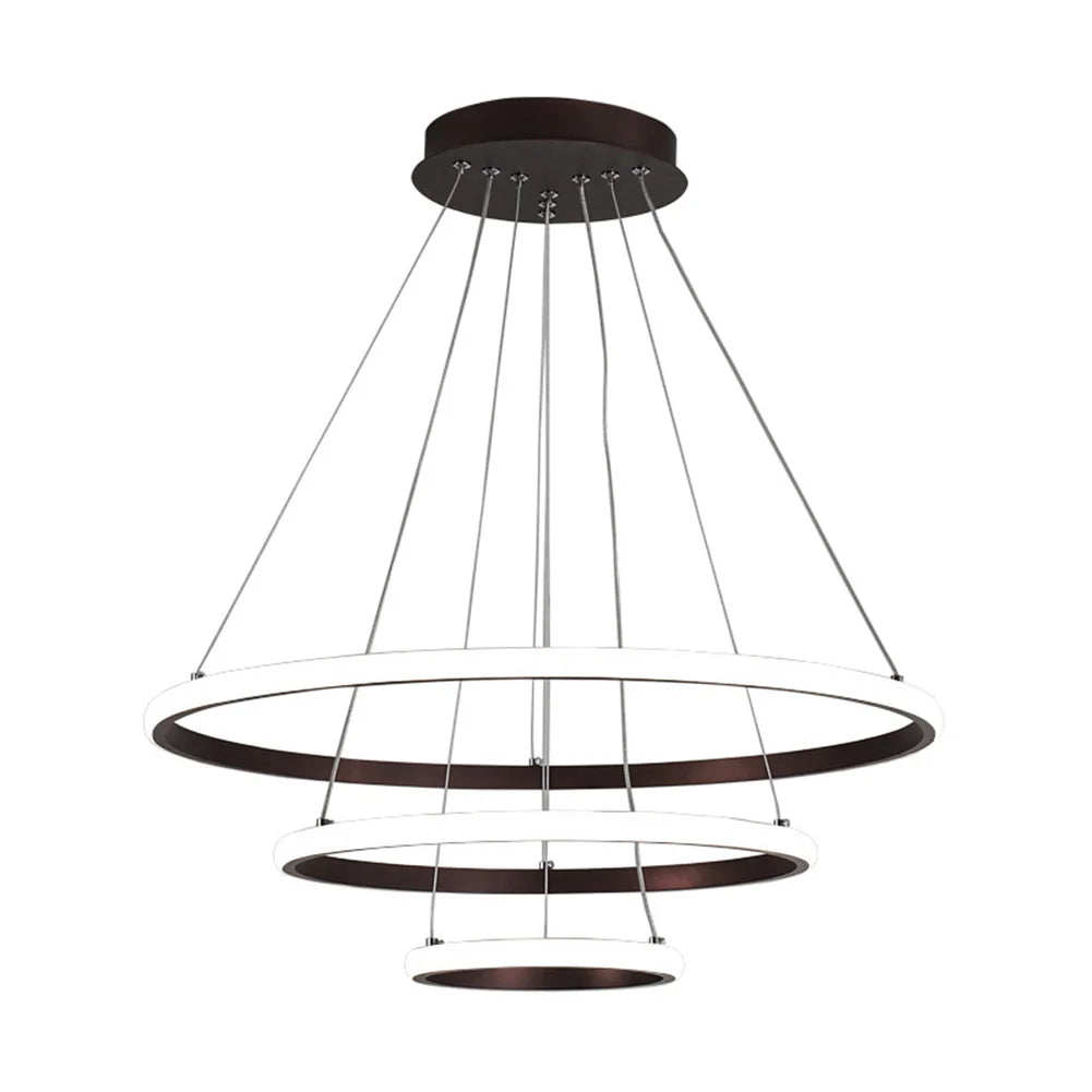 Simple Modern LED Pendant Chandelier High Brightness Decor Ornament for Living Room Dining Room Bedroom Adjustable Hanging Lamp