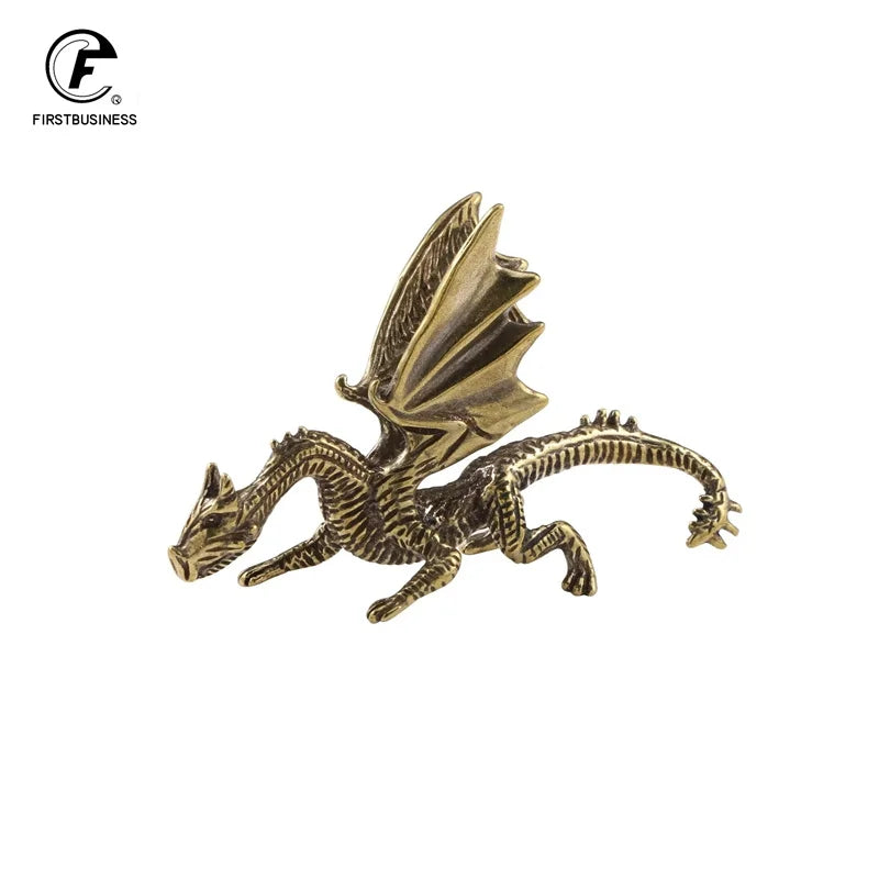 Brass Domineering Warcraft Magic Dragon Metal Figurine Creative Dinosaur Flying Dragon Desk Decoration Accessoires Miniatures