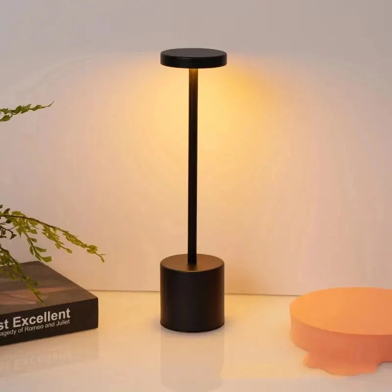 Touch Sensor LED Table Lamp USB Rechargeable Desk Lamp 3 Color Adjustable Temperatures Modern Style Bar Bedside Night Light