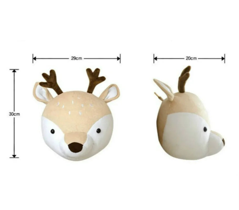 Wall Decoration Animal Head Soft Wall Hanging Ins Nordic Style Children's Room Creative Decoration Hanging Elephant