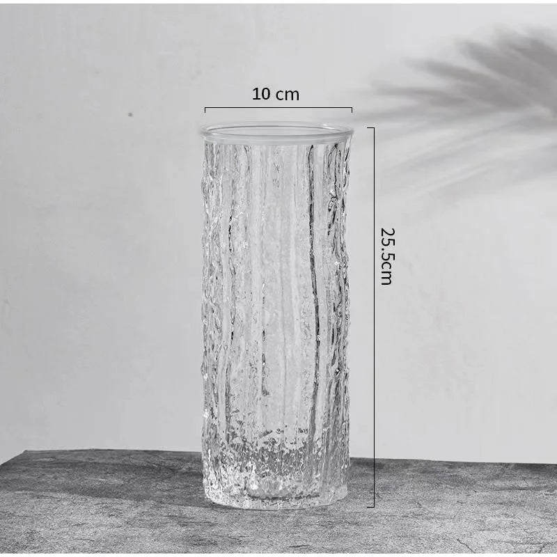 Transparent Glass Vase Flower Arrangement Art Dried Fresh Flowers Roses Office Desktop Living Room Bedroom Wedding Dining Room