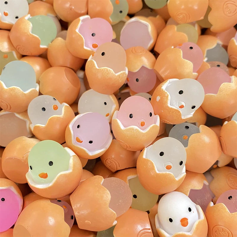 20Pcs Easter Eggshell Chick Micro Landscape Decorations Glowing Easter Eggs Ornament Kids Novelty Toys Easter Decor DIY Gifts