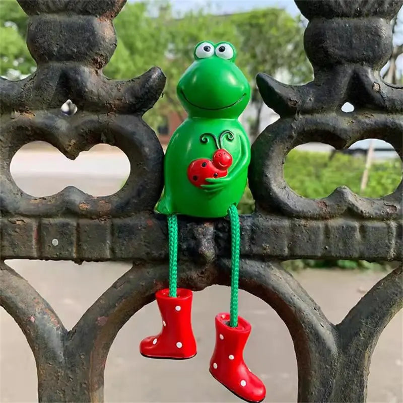 Household Durable The New Creativity Novel Green Accessories Crafts Portable Gift Resin Delicate Ornaments Hanging Leg Frog