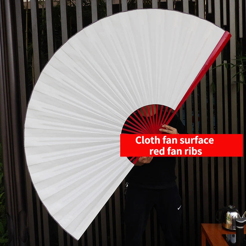 Large Blank Golden Foils Xuan Paper Fan Retro Wall Mount Painting Calligraphy DIY Paper Fan Oversize Home Decorative Folding Fan