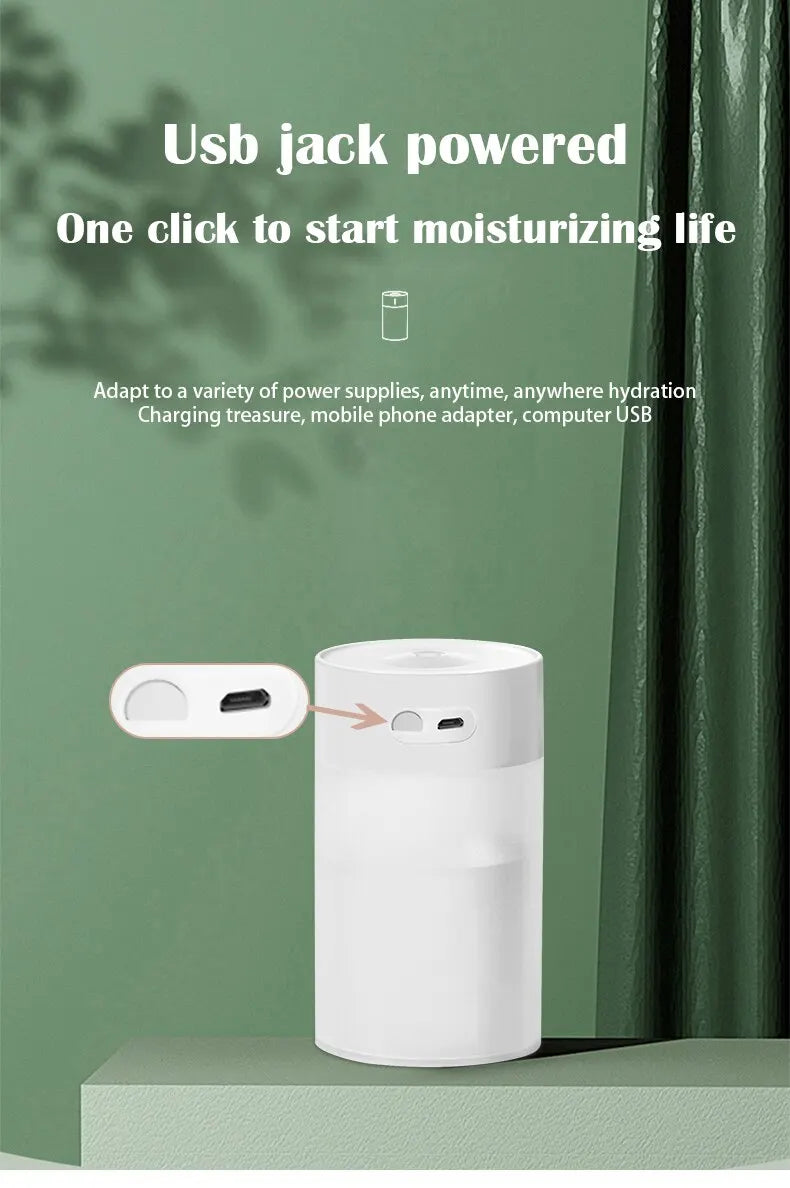 Air Humidifier Portable Mini USB Aroma Diffuser Ultrasonic Colorful Cup Bedroom Home Car Plants Purifier Humificador 260ML