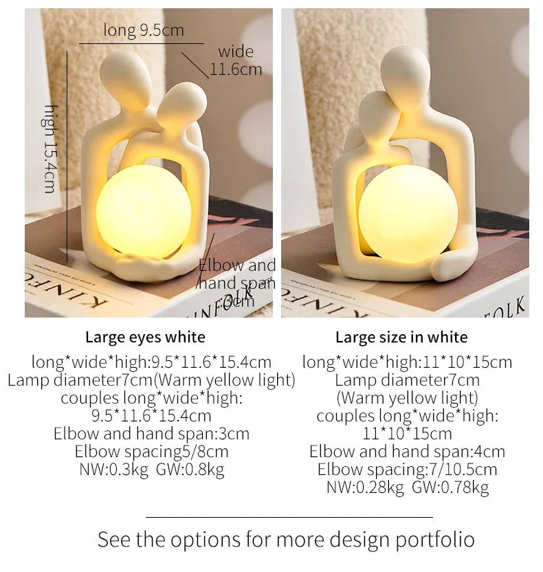 Nordic Style Minimalism Couple Table Lamp Bedroom Decor Accessories Aesthetic Room Decor Christmas Decoration Home Decor Gift