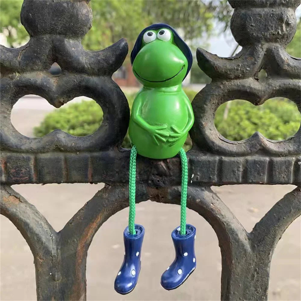Household Durable The New Creativity Novel Green Accessories Crafts Portable Gift Resin Delicate Ornaments Hanging Leg Frog