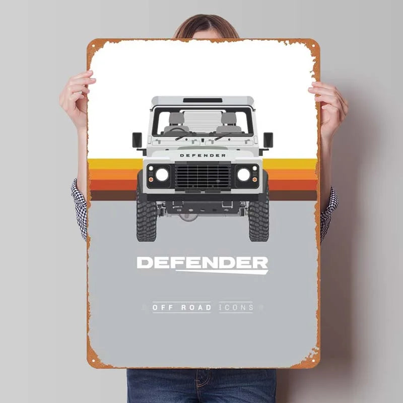 Land Rover Metal Sign Cars Poster Interior Retro Tinplate Sign Plaque for Garage Wall Art Decoration Gaming Room Decoration Man
