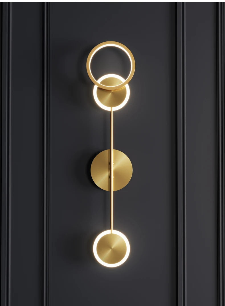 Modern Wall Sconce Light Fixture Indoor Lighting Bedside Lamp Led Home Decor Corridor Bedroom Living Room Acrylic Art Round gold