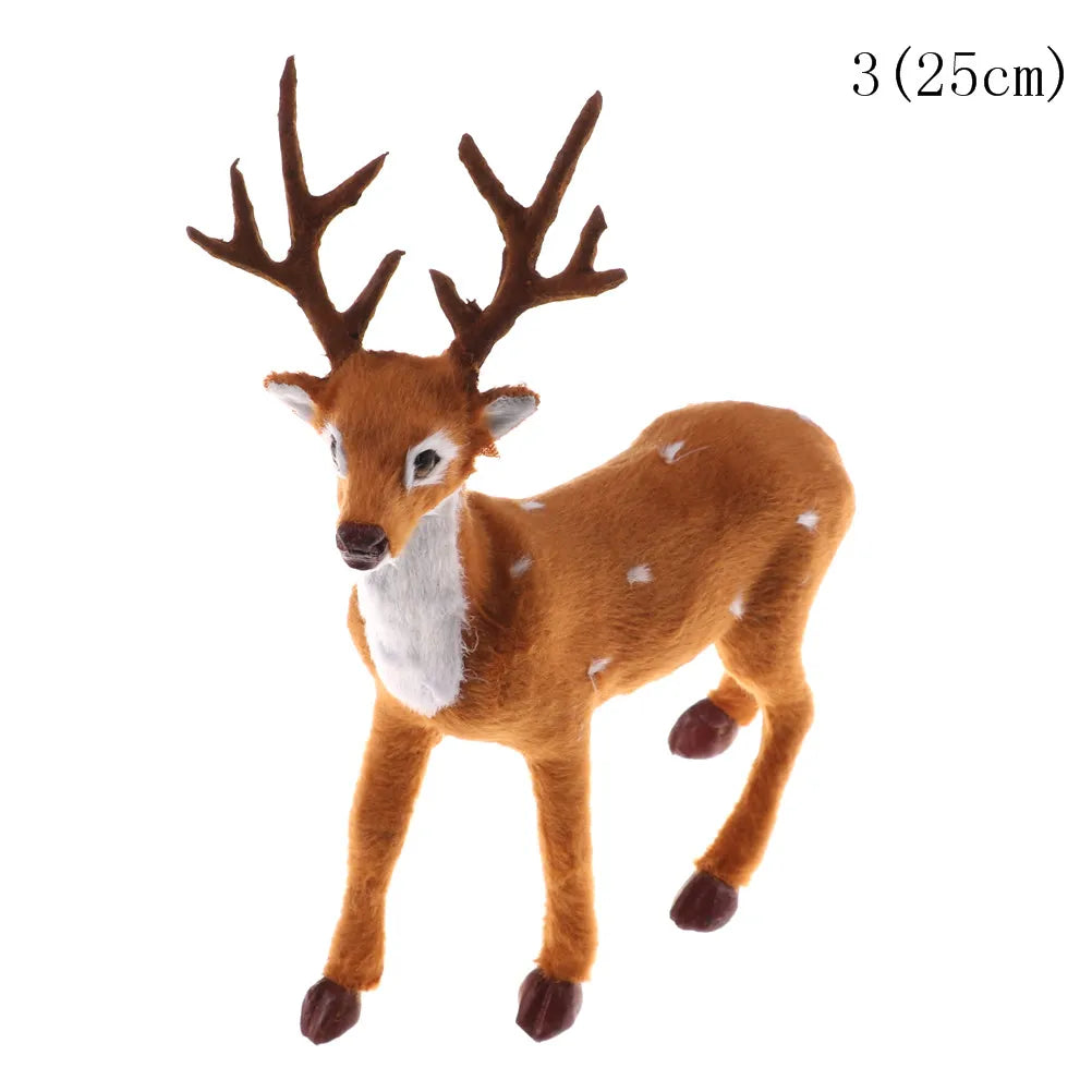 Simulation Christmas Deer Elk Plush Reindeer Natale Ingrosso Decoration Fairy Garden Miniatures Props