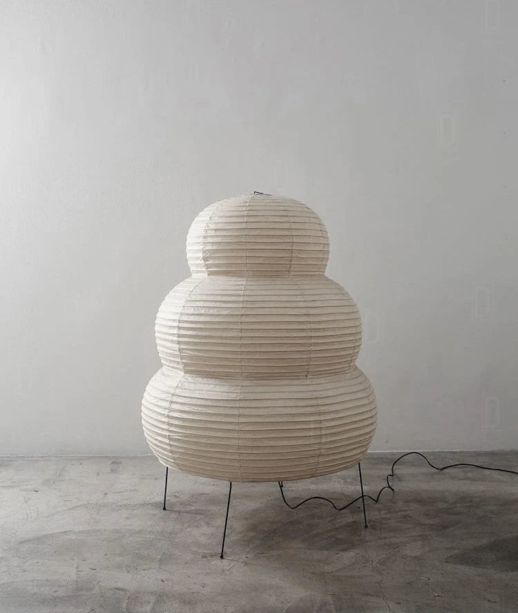Japanese Wabi-sabi Tripod Floor Lamp Bedroom Bedside Living Dining Room Study Loft Decor Desk Light White Rice Paper Table Lamp