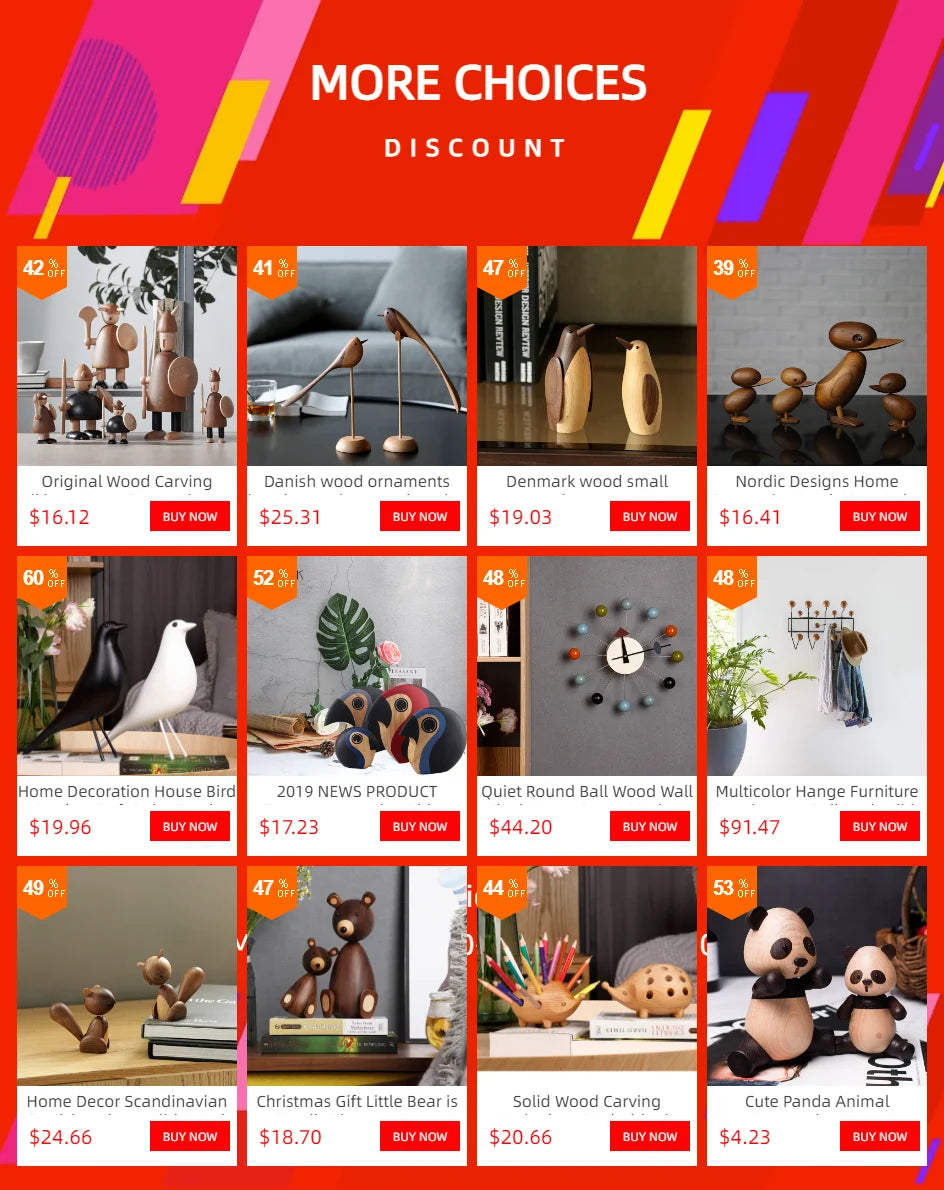 Danish wood ornaments jewelry carving wooden play Home Furnishing Nordic style puppet Home Furnishing features wood bird