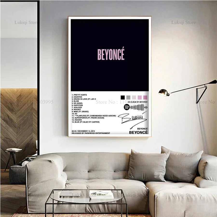 Poster Prints Beyoncé All Music Album Renaissance Cowboy Carter Bar Canvas Oil Painting Wall Art Picture Living Room Home Decor