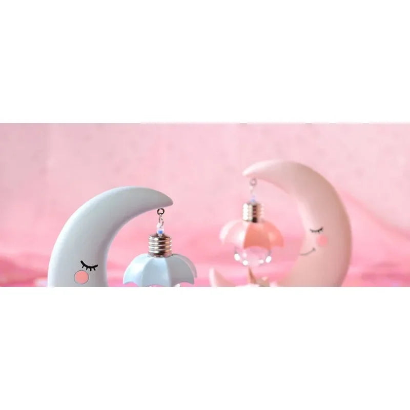 Pink unicorn girl heart angel moon nightlight, students and girls creative home desktop decorative resin ornaments gifts.