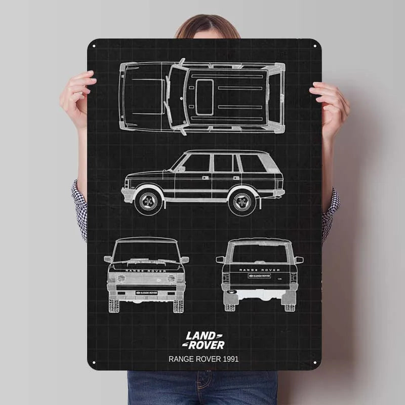 Land Rover Metal Sign Cars Poster Interior Retro Tinplate Sign Plaque for Garage Wall Art Decoration Gaming Room Decoration Man