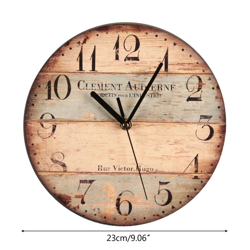 Wall Wooden Clocks for Coffee Houses, Brief Design, Silent Home, Cafe, Office, Wall Decor, Large Art, 23cm, 9in