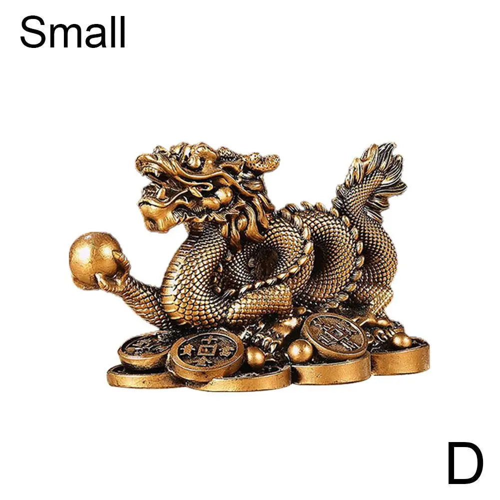 Chinese auspicious Money Dragon statuette Resin sculpture Feng Shui Decoration Home living room bedroom office Figurines
