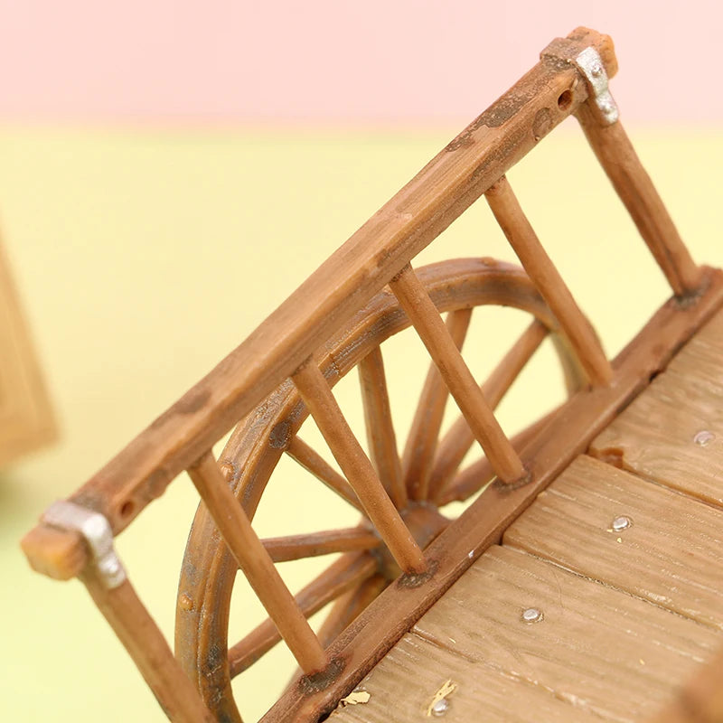 Dollhouse Miniature Simulation Assembled Cart  Model DIY Accessories Garden Furniture Toys