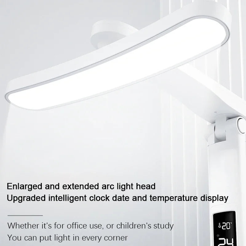 Clock LED Table Lamp USB Chargeable Dimmable Desk Lights Foldable Eye Protection Desktop Study desk  Reading  Night Light  LampS