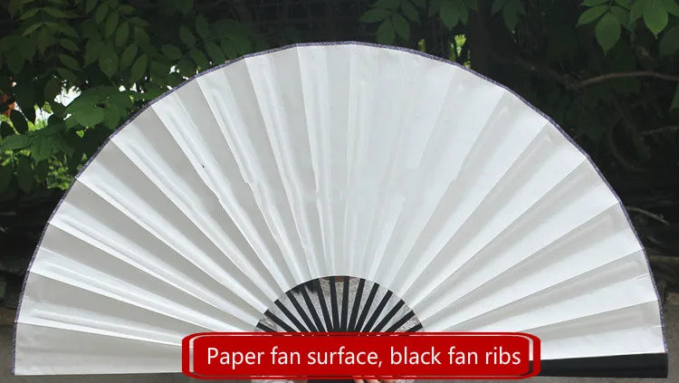 Large Blank Golden Foils Xuan Paper Fan Retro Wall Mount Painting Calligraphy DIY Paper Fan Oversize Home Decorative Folding Fan