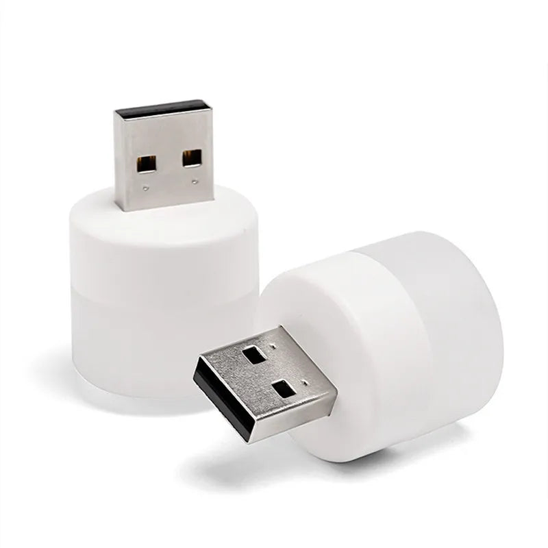 USB Night Light Mini LED Night Light USB Plug Lamp Power Bank Charging USB Book Lights Small Round Reading Eye Protection Lamps