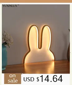 Cute Led Rabbit Wall Lights USB Powered Baby Desk Table Lamp For Bedroom Bedside Children Kid's Room Home Decor Atmosphere Light