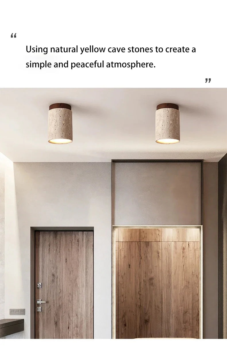 Nordic Modern Stone Ceiling Lamp Bedroom Corridor Flush Mounted Foyer Hallway Lights Fixture Staircase Indoor Lighting Decor Led