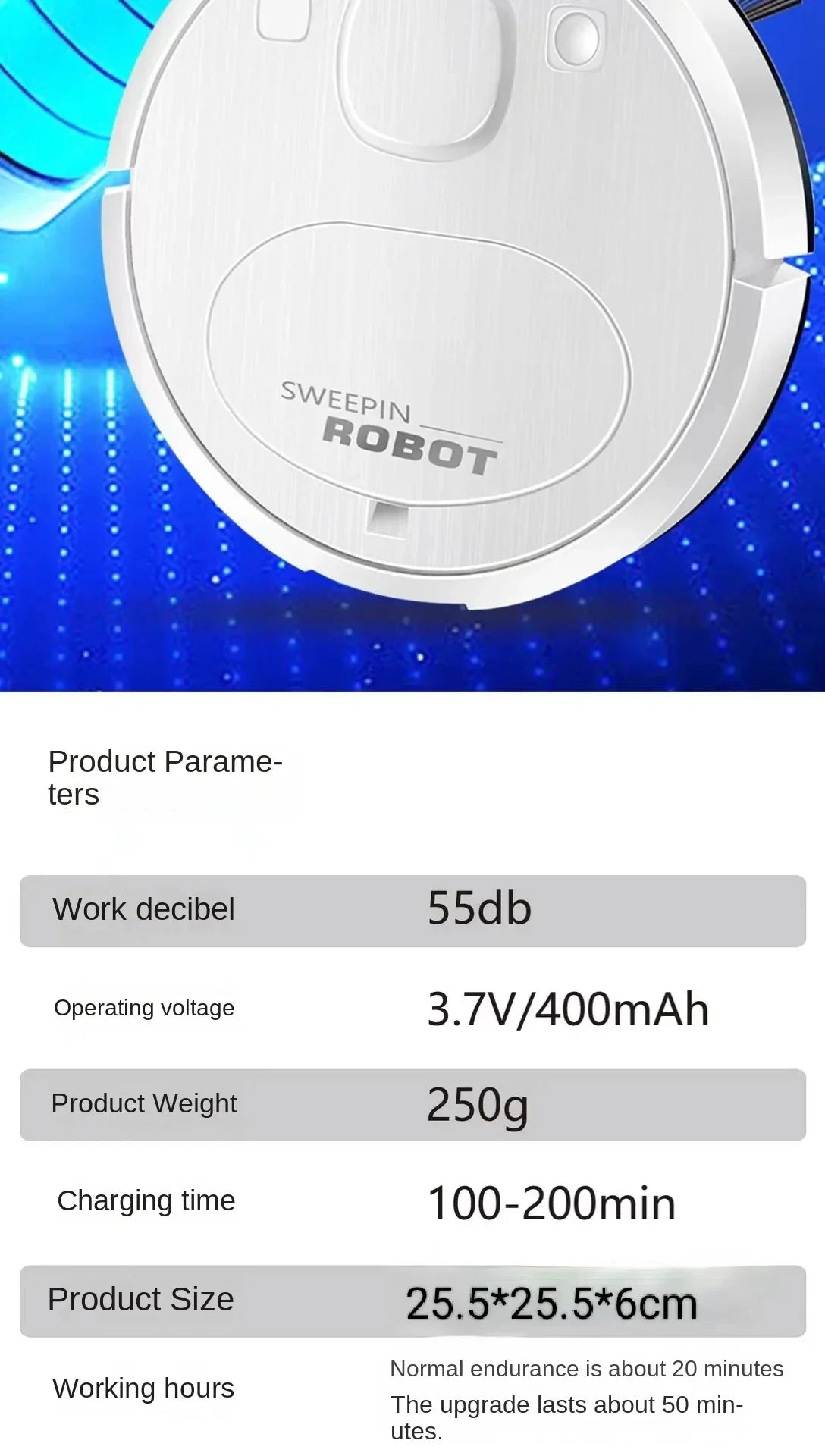 Robot Vacuum Cleaner With Wet And Dry Function And 9800pa Suction Intelligent Obstacle Avoidance And 7-week Battery Life