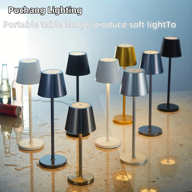 Rechargeable Table Lamp Touch Sensor LED Desktop Night Light Wireless Reading Lamp For Hotel Bar Restaurant Bedroom Decor Light