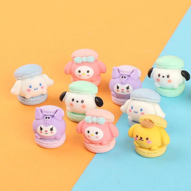 5pcs Kawaii Cartoon Resin Animal Cake Fake Food 3D Mini Figures Crafts Miniatures Phone Decoration Decorative Sculptures Statue