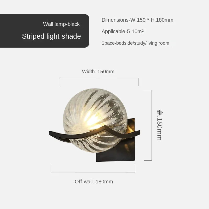 Modern Led wall Light Gold Glass Ball Wall Lamp living Room Bathroom Bedroom Bedside Entrance Porch Indoor Lighting DecorLamp