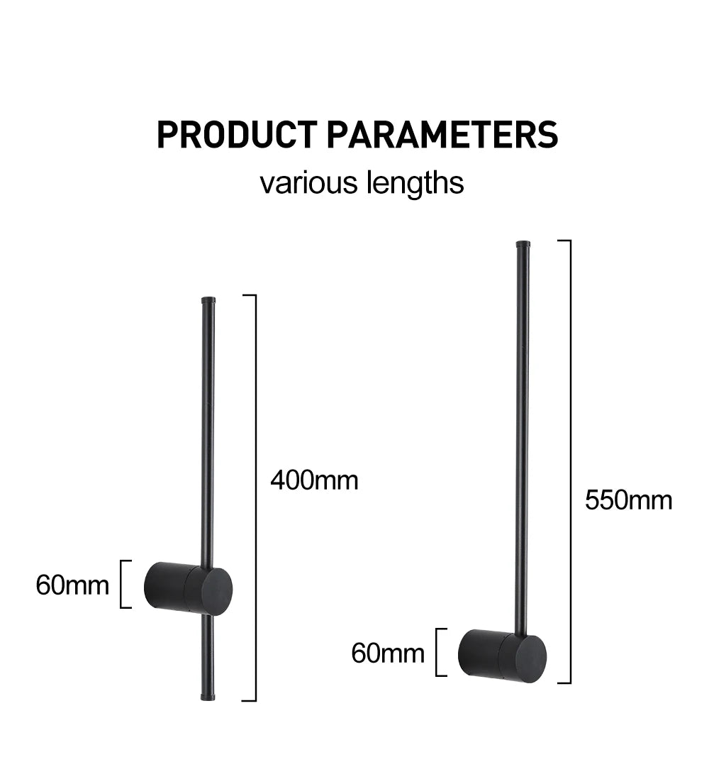 LUCKYLED Modern Led Wall Light AC85-290V Long Wall Lamp Sconce 100cm 120cm Interior Wall Light Bedside Bedroom Light Black White