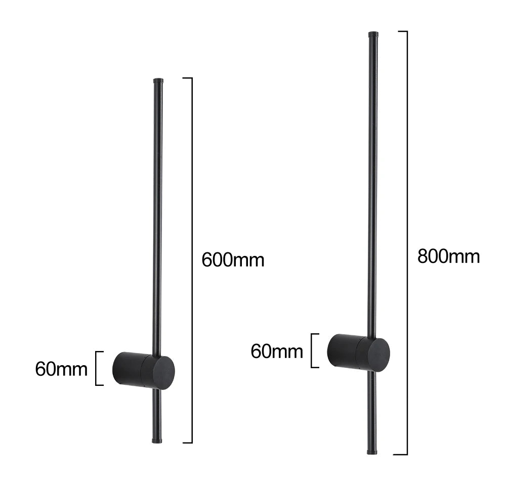 LUCKYLED Modern Led Wall Light AC85-290V Long Wall Lamp Sconce 100cm 120cm Interior Wall Light Bedside Bedroom Light Black White