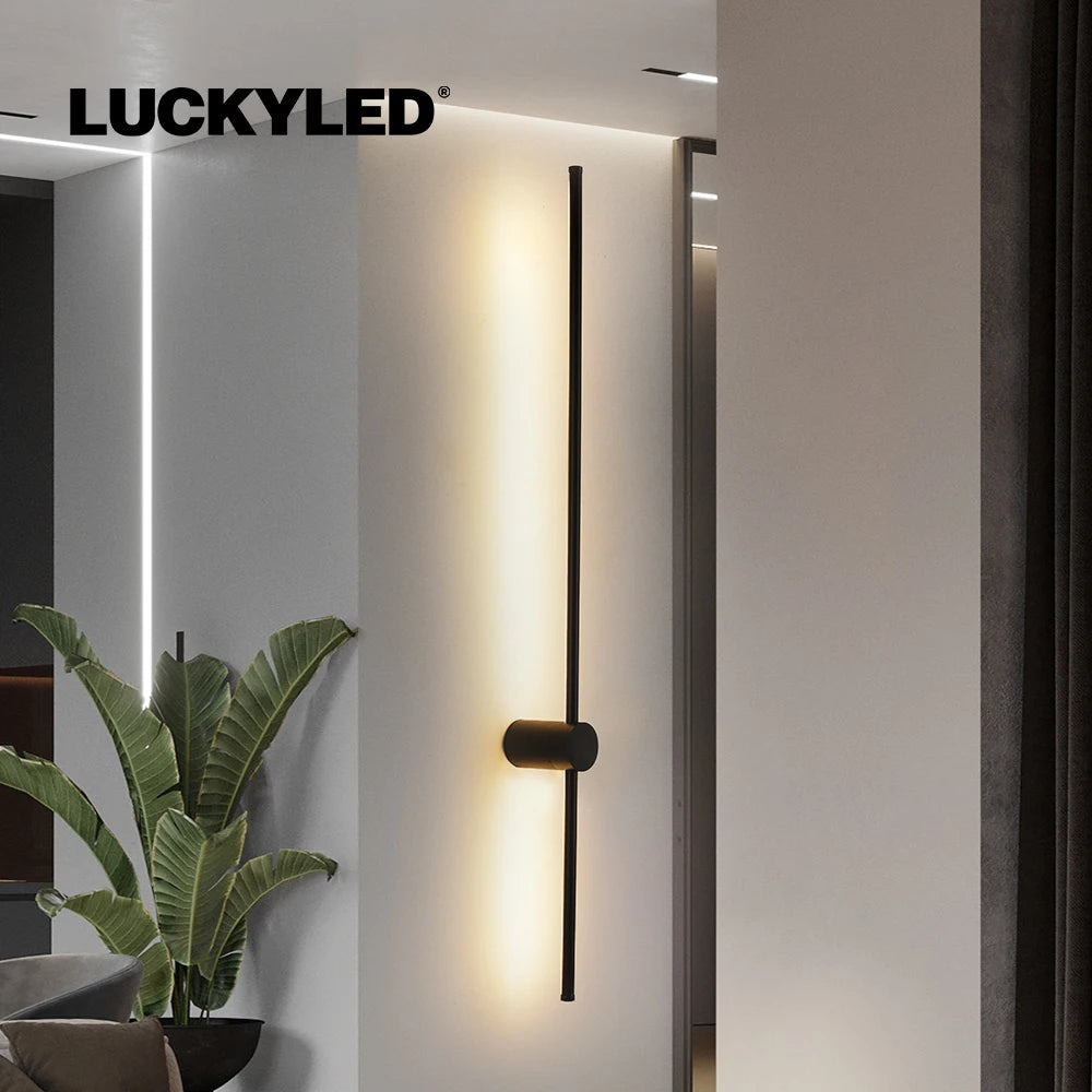 LUCKYLED Modern Led Wall Light AC85-290V Long Wall Lamp Sconce 100cm 120cm Interior Wall Light Bedside Bedroom Light Black White