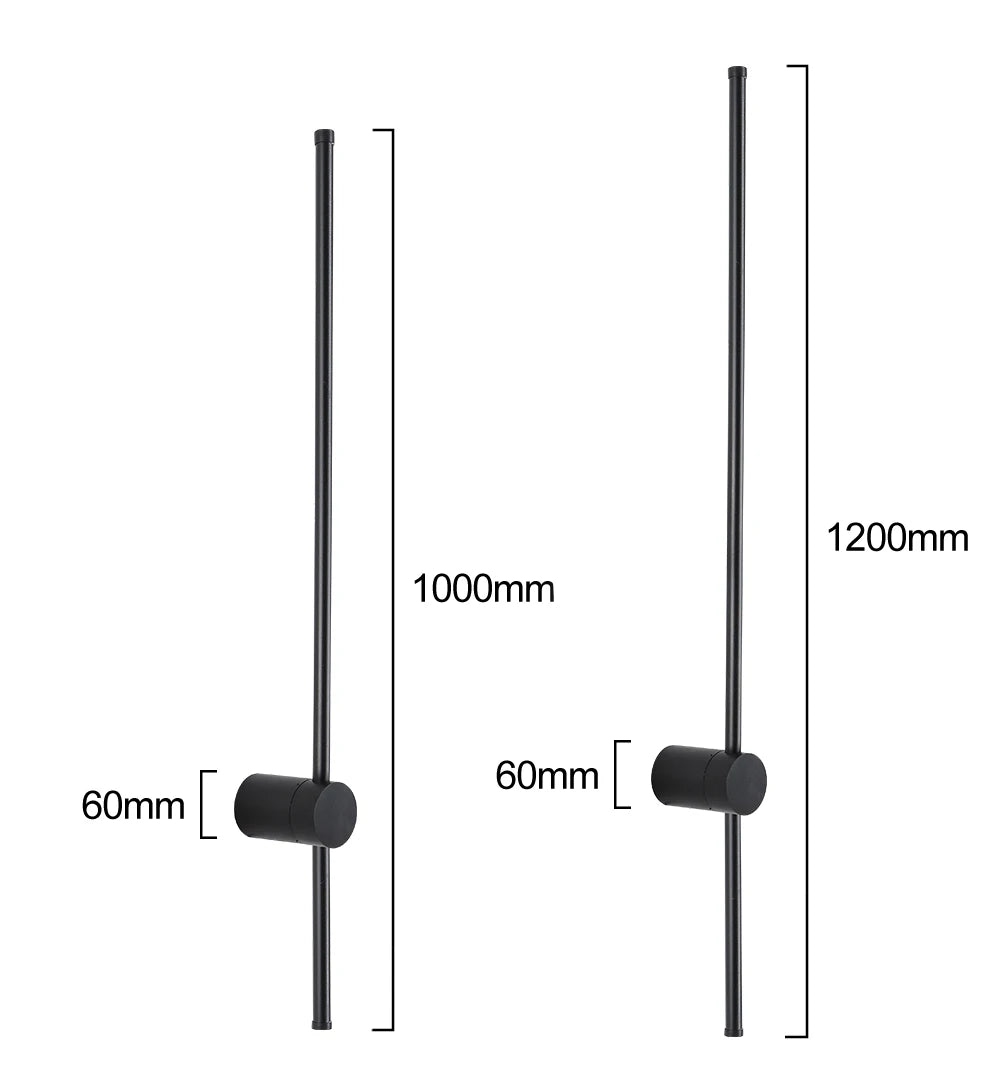 LUCKYLED Modern Led Wall Light AC85-290V Long Wall Lamp Sconce 100cm 120cm Interior Wall Light Bedside Bedroom Light Black White