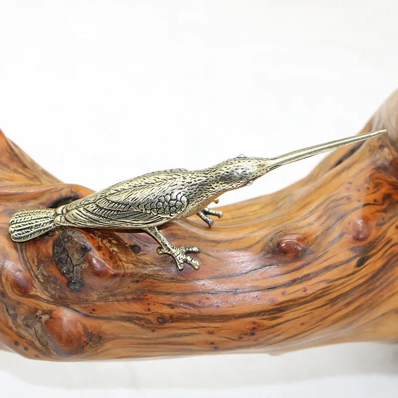 1Pcs Table Ornament Simulation Bird Decoration Brass Sculpture Model Hummingbird Models for Decoration Home