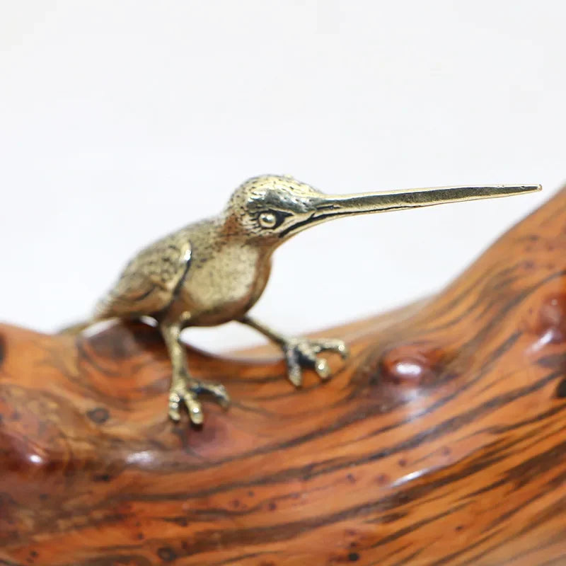 1Pcs Table Ornament Simulation Bird Decoration Brass Sculpture Model Hummingbird Models for Decoration Home