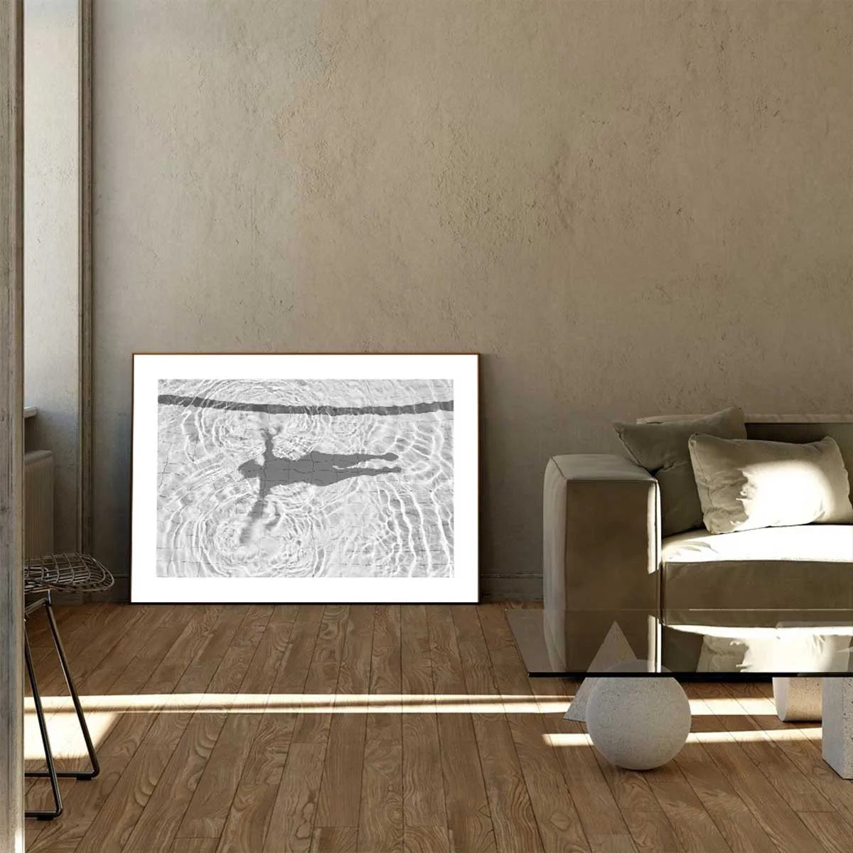 Canvas Print Painting Poster Swimming Pool Grey Fashion Retro Wall Picture Art Living Room Bedroom Porch Home Decoration