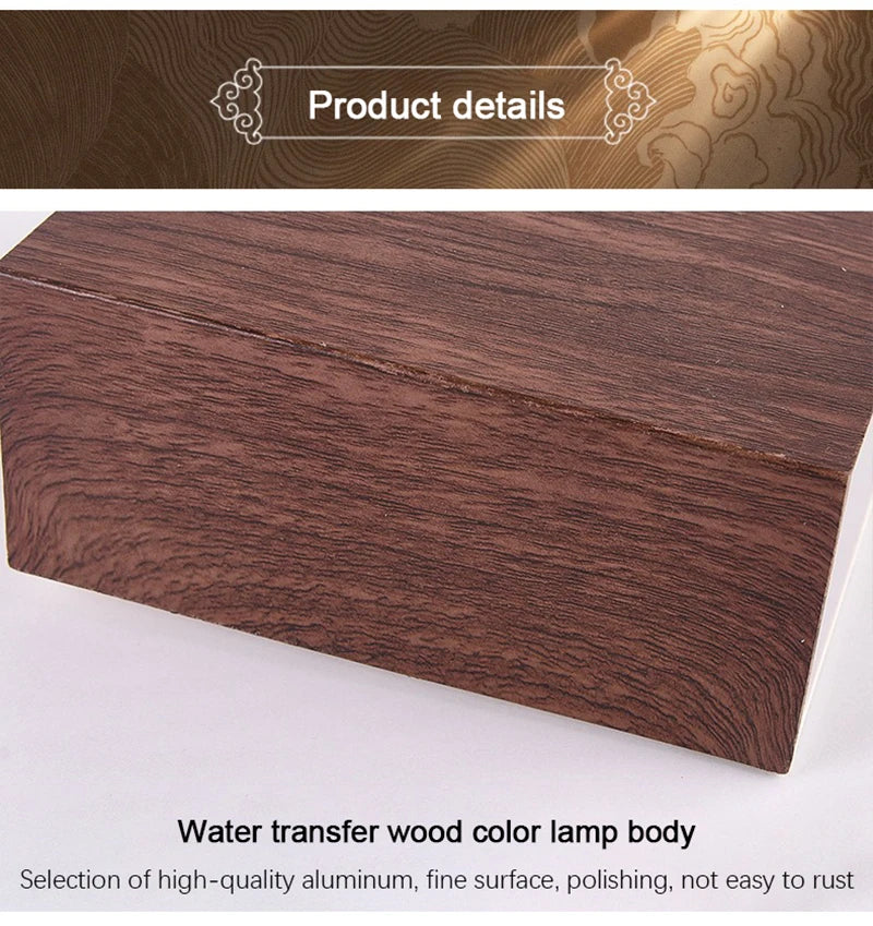 Nordic Wood Wall Lamp LED Original Wooden Walnut Square Room Decor Wall Sconce Bedroom Living Rooms Study Staircase Light Lustre
