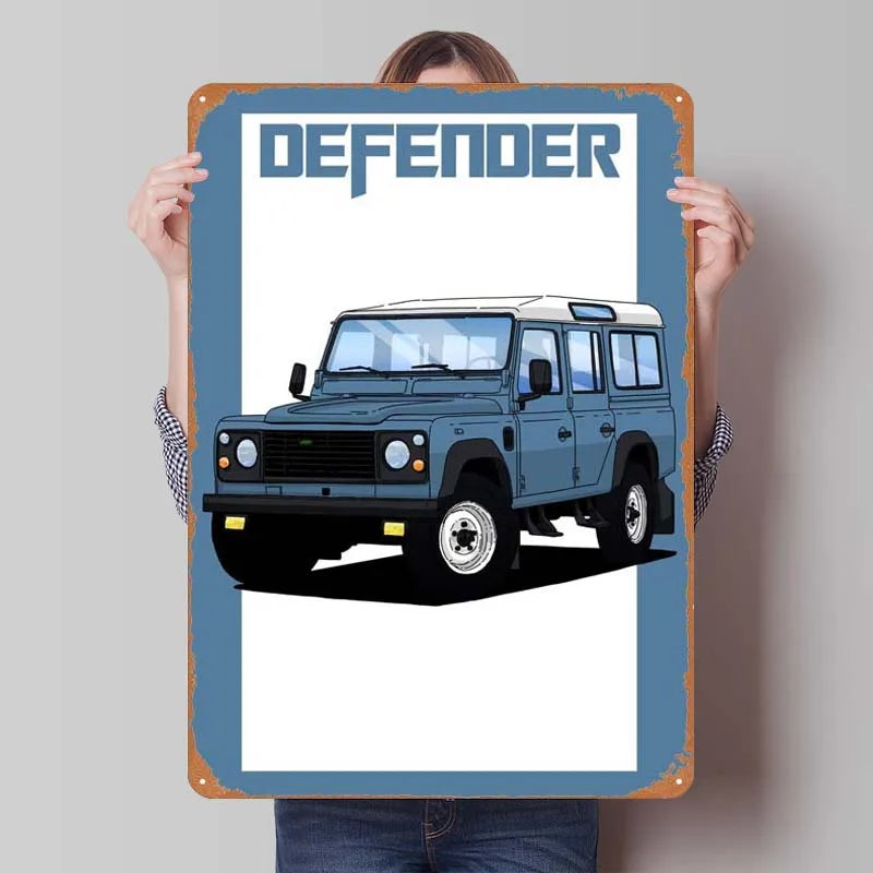 Land Rover Metal Sign Cars Poster Interior Retro Tinplate Sign Plaque for Garage Wall Art Decoration Gaming Room Decoration Man