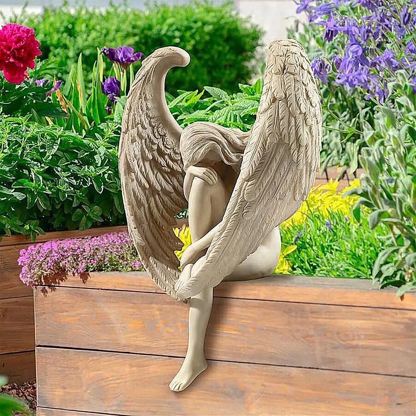 Sculpture Redemption Angel Resin Statue Jewelry Figurines Statuette Religious Garden Home Figurines Accessories Desk Decoration