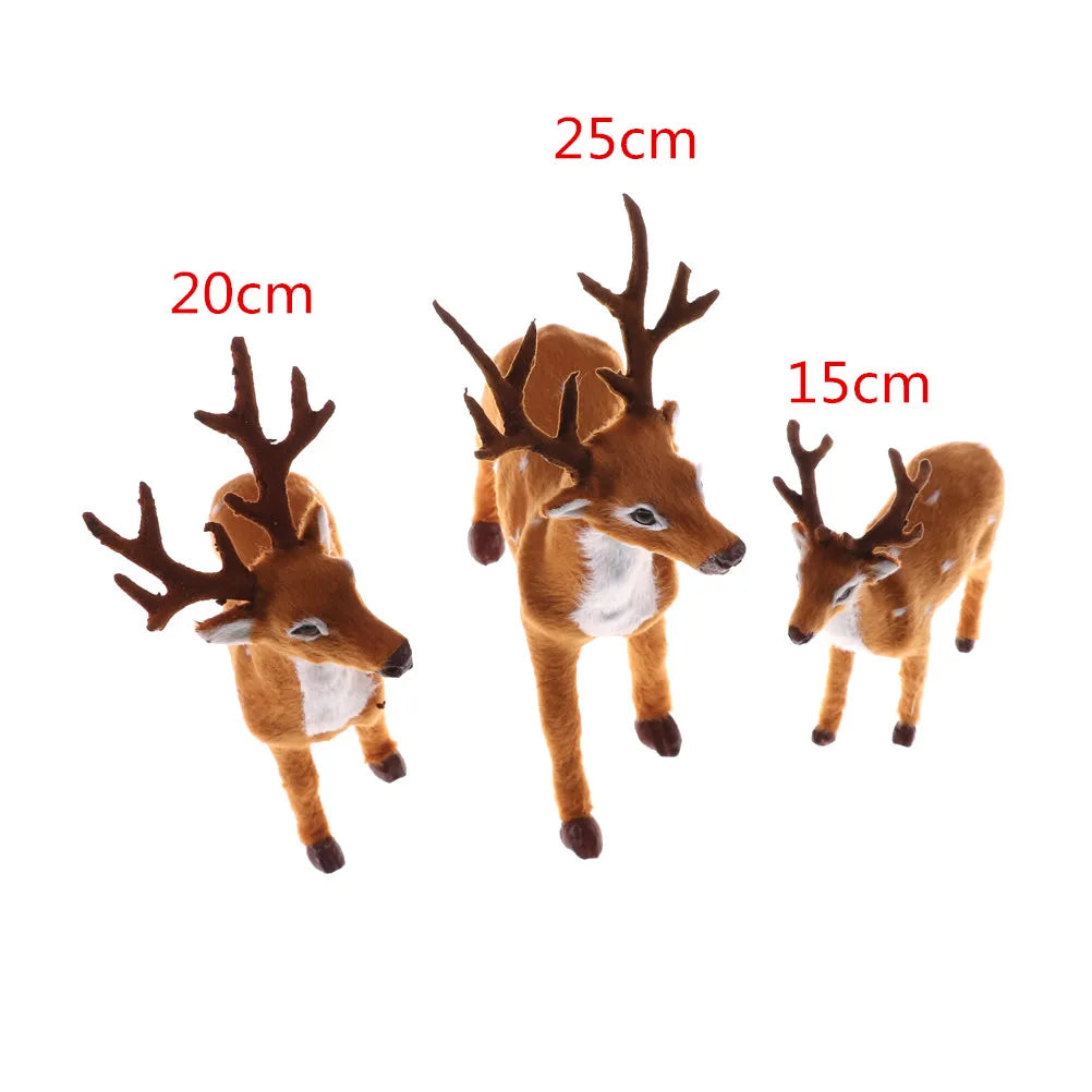 Simulation Christmas Deer Elk Plush Reindeer Natale Ingrosso Decoration Fairy Garden Miniatures Props
