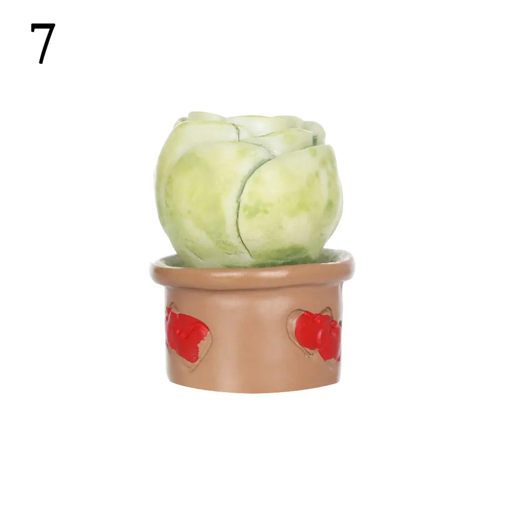2.5-3.4cm 1/4Pcs Funny Cactus Flower Figurines Resin Cactus Miniatures Micro Ornaments DIY Mini Sculpture Decoration Crafts