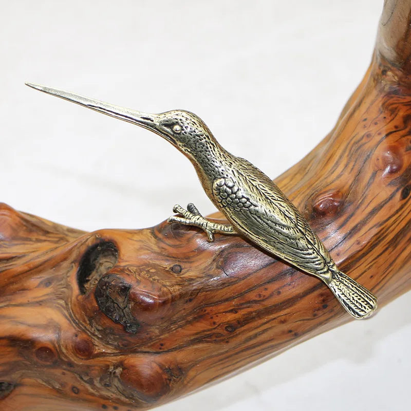 1Pcs Table Ornament Simulation Bird Decoration Brass Sculpture Model Hummingbird Models for Decoration Home